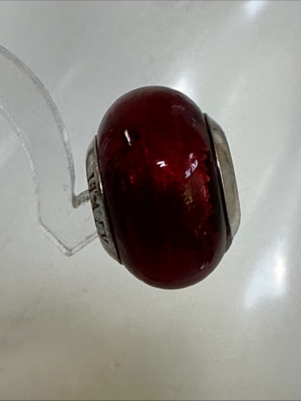Pandora Italy Red Murano Glass Charm